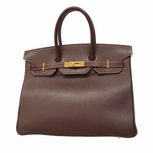 Hermès Veau Gulliver Birkin 35 Handbag Brown Gold Hardware C Stamp Pre-owned Wom
